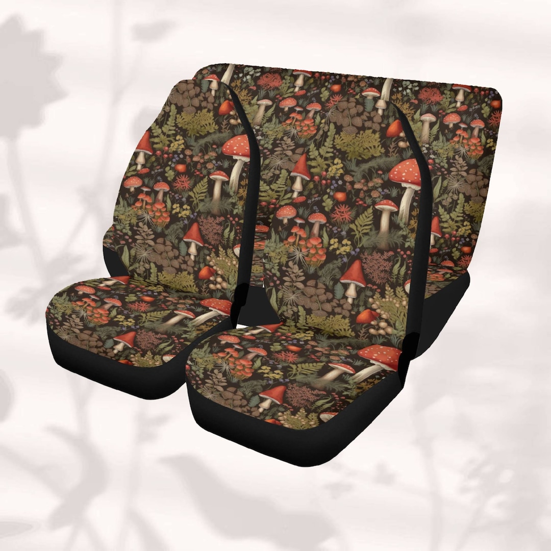 Meadow Mushroom Car Seat Cover Full Set, Cottagecore Seat Covers for Car Gift for Women, Cute