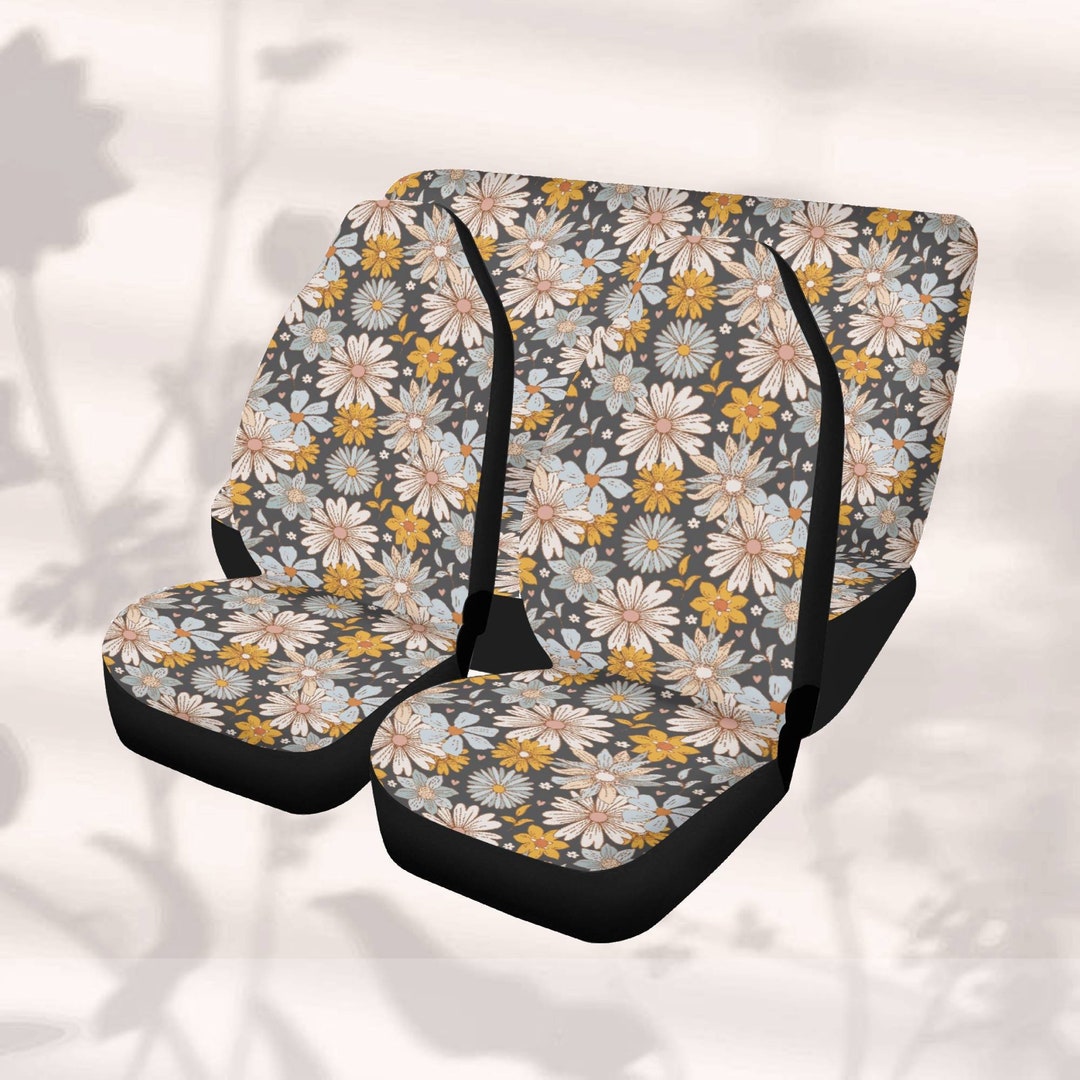 Blue Zigzag Sunflower Pet Car Seat Cover main image 1