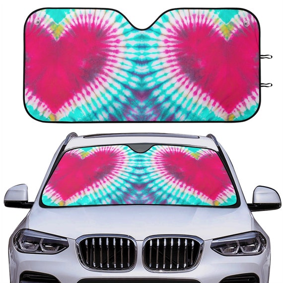 Boho Tie Dye Auto Sonnenschutz, Windschutzscheibe Sonnenschutz niedlich,  Herz Sonnenschutz für Auto, Hippie Auto Sonnenschutz Panel, Auto  Sonnenblende, Frontscheibenabdeckung - .de