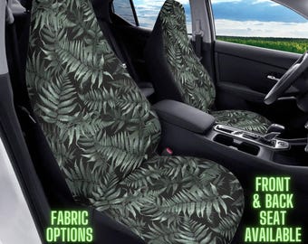 Fern Car Seat Covers for Car Dark Green, Botanical Car Seat Cover for Vehicle, Car Decor Interior