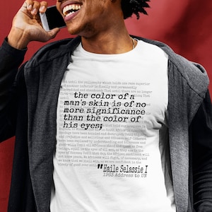 Haile Selassie 1963 UN Address Tee - Rasta Reggae Shirt