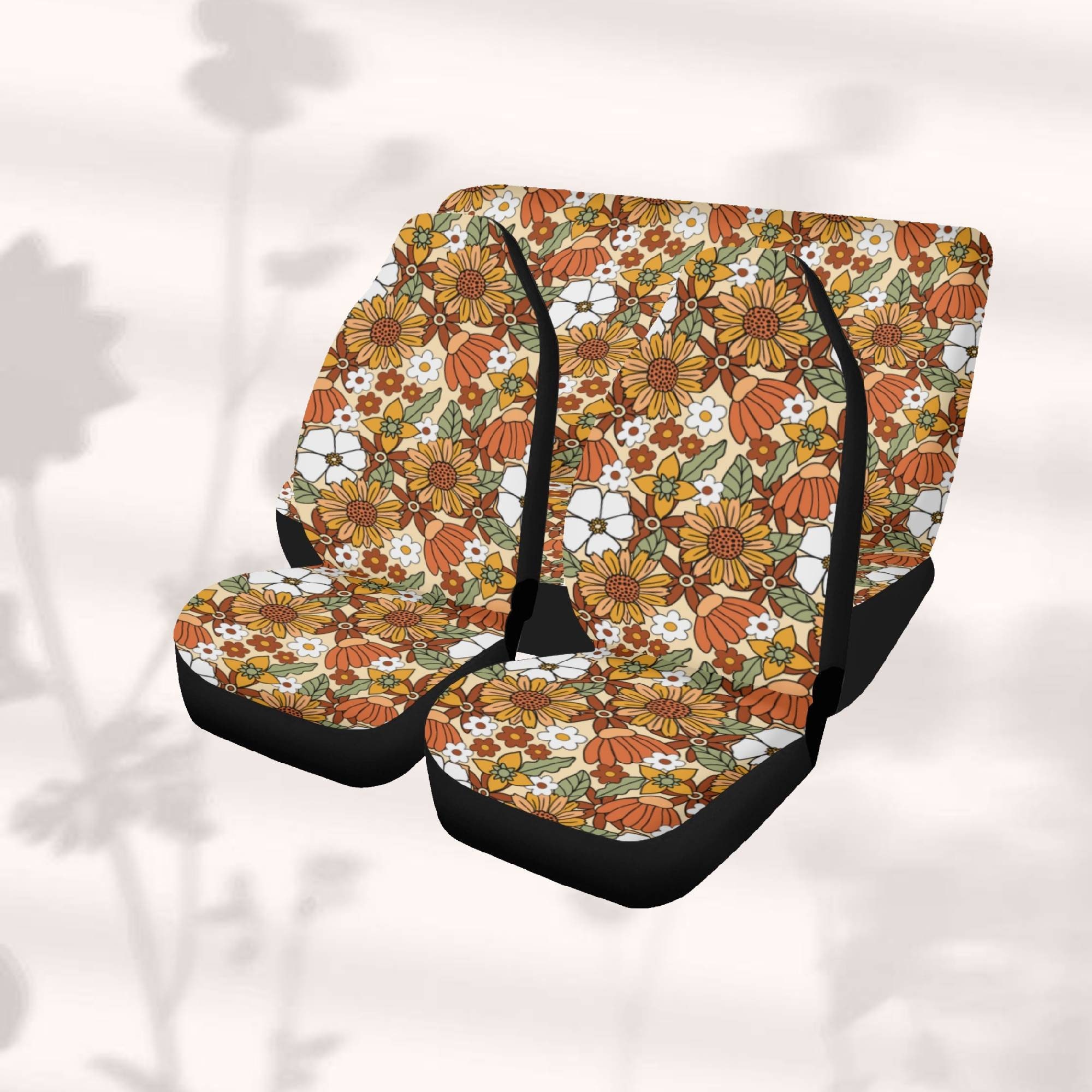 Boho Floral Hippie Car Seat Cover for Women