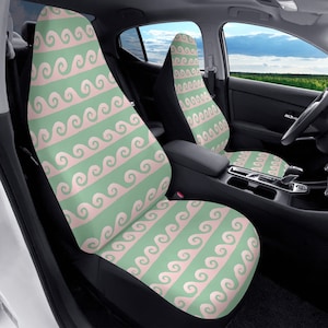 Ensemble complet de housses de siège auto pour véhicule, housse de siège de surfeur pour voiture, housses de siège pour amateurs de surf pour femme, housse de voiture verte pour sièges