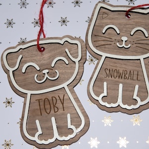 Personalized Pet Christmas Ornament, Dog Ornament, Cat Ornament, Personalized Christmas Ornament, Christmas Stocking Tag