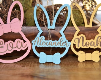 Personalized Easter Basket Name Tags, Bunny Tags,  Easter basket tags, Easter Bunny Tags