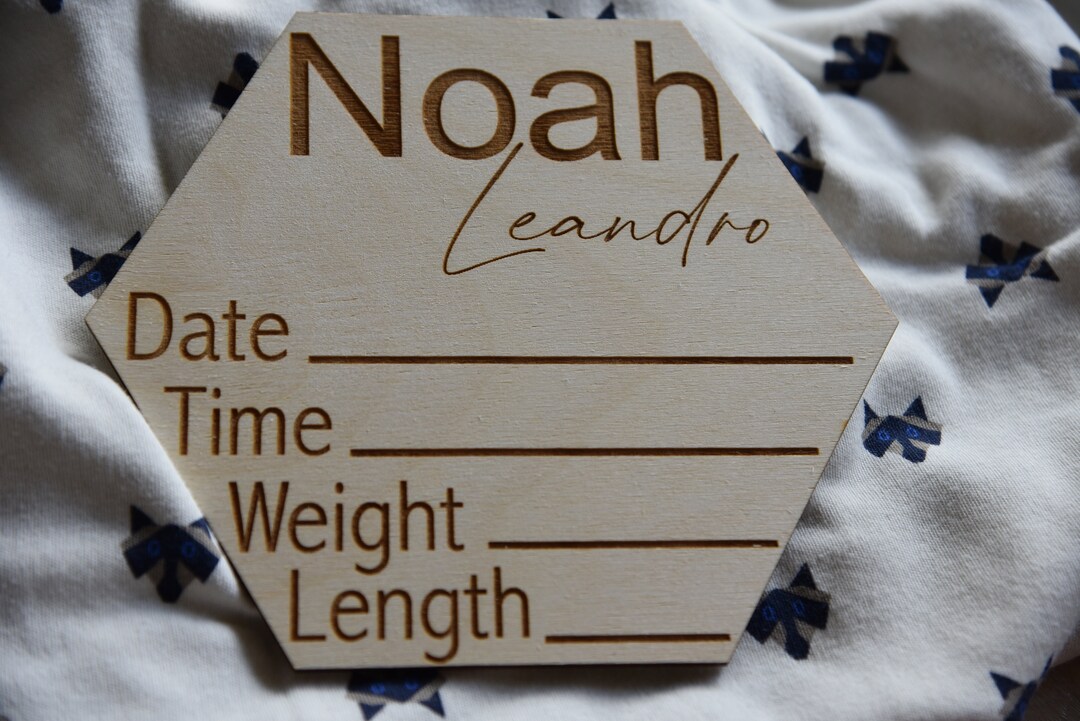 Birth Announcement Sign, Birth Stat Sign, Hexagon Baby Sing, Newborn ...