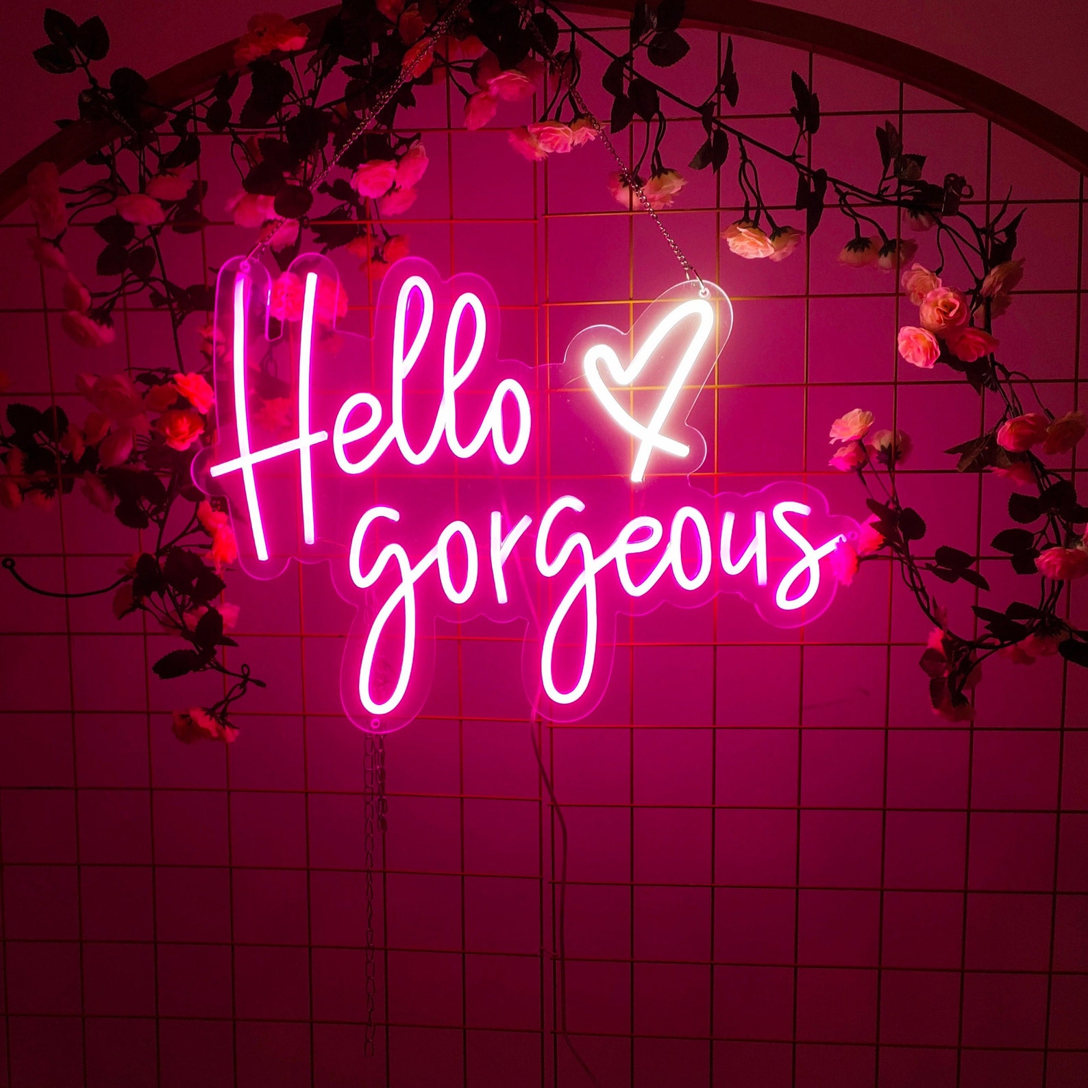 Custom Neon Sign hello with heart lights Led for Etsy