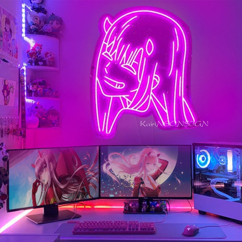 Custom anime Neon SignZero Two girl Neon SignAnime wall Etsy