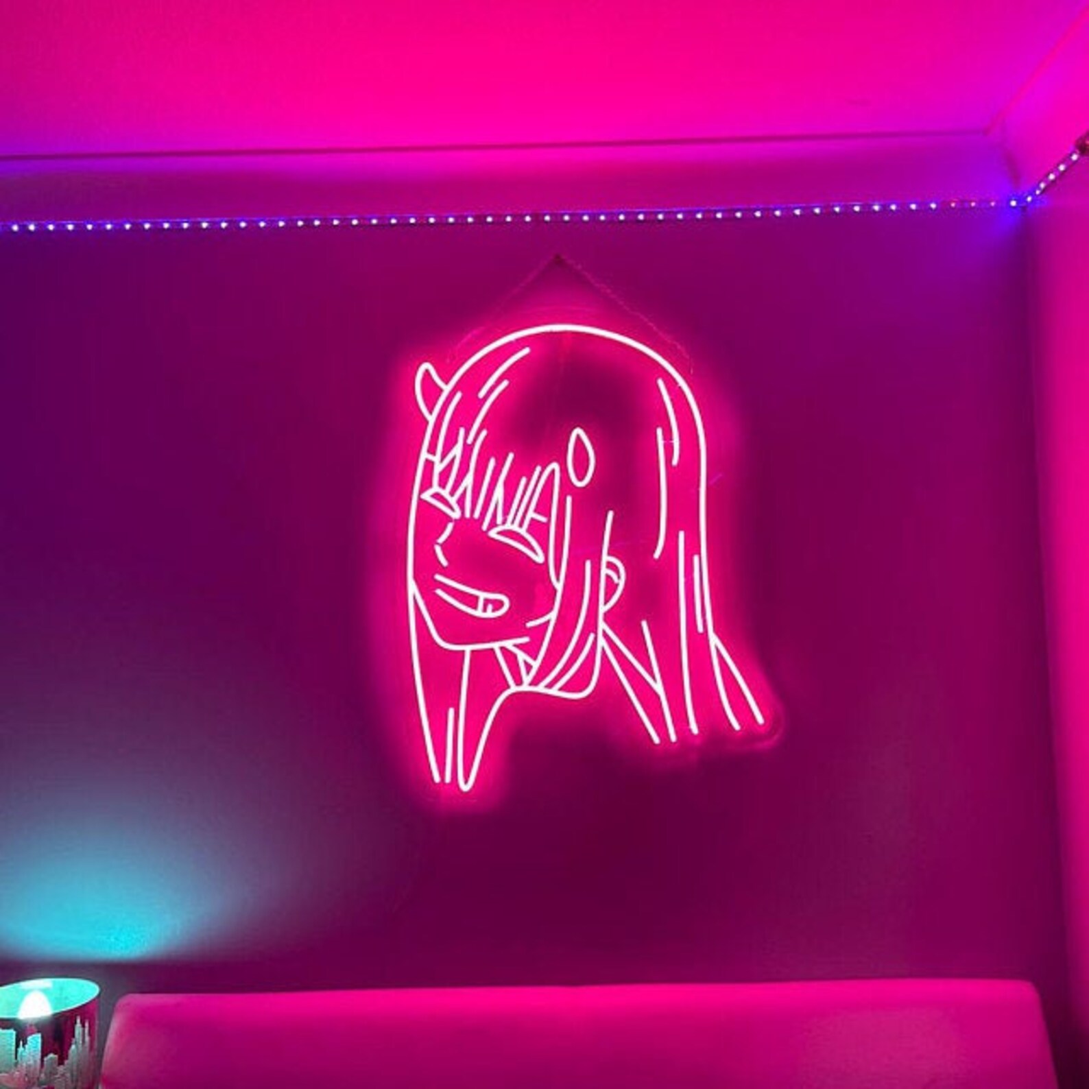 Custom anime Neon SignZero Two girl Neon SignAnime wall Etsy