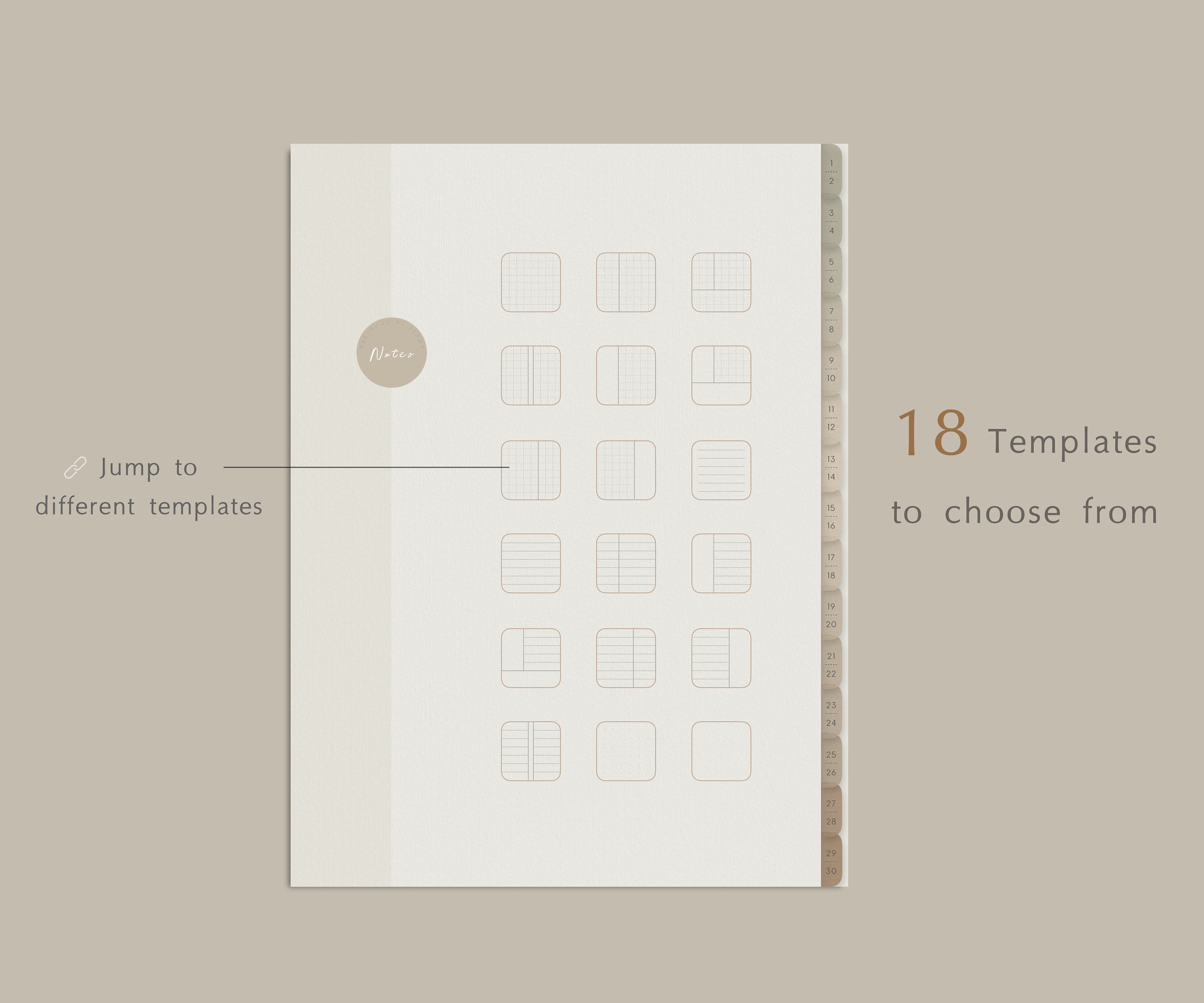 Digital Notebook - Cream Beige Color, Goodnotes Notability, Cornell Dot ...