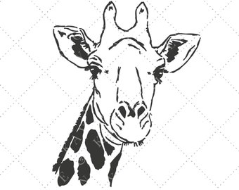 SVG for nursery Wall art Giraffe SVG Giraffe Face SVG giraffe cut file line drawn giraffe graphic