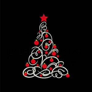 Christmas tree Embroidery Design Machine Instant Digital Download Pes Hus File