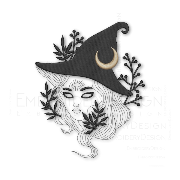 Witch Witches Halloween Embroidery Designs Machine Instant Digital Download Pes Hus File