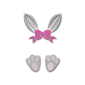 Easter Monogram Bunny Ears Embroidery Designs Machine Instant Digital Download Pes Hus File