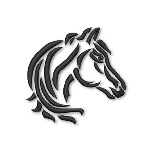 Horse Embroidery Designs Sketch Machine Instant Digital Download Pes Hus File v10