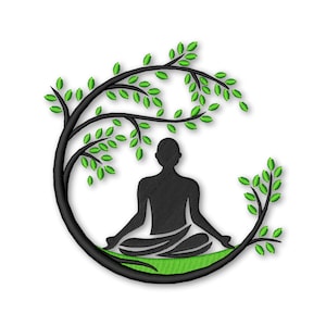 Yoga Embroidery Designs Machine Instant Digital Download Pes Hus File
