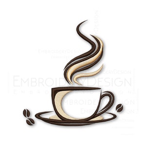 Coffee Cup Embroidery Designs Machine Instant Digital Download Pes Hus File