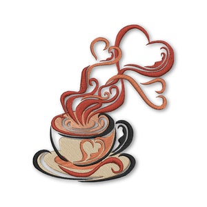 Coffee Mug Cup Embroidery Designs Machine Instant Digital Download Pes Hus File v2