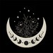 Floral moon Wildflowers Celestial Crescent moon Embroidery Designs Machine Instant Digital Download Pes Hus File 