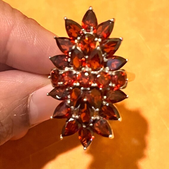 Garnet Silver Sterling Statement Ring - image 1