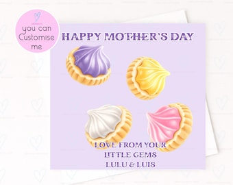 Personalised Mothers Day Card From Kids – Cute Mothers Day Card – Love From Your Little Gems – Sweet Mum Card – Mum Card From Children