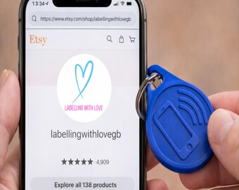Custom NFC Keychain for Small Business | Tap to Follow Instagram Facebook | Linktree NFC Tag | Market Stall Display |Business Promotion Tool
