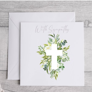 Personalised with sympathy card | Cross sympathy greeting card | Condolence Cards | Bereavement Card | Sorry For Your Loss Card