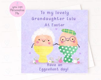 Personalised Easter Card, Funny Egg Card, Custom Easter Card Any Text, Cute Easter Card, Eggcellent Easter Card, Family Easter Greeting