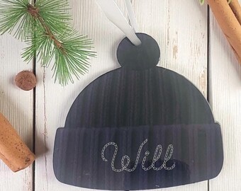 Personalized Woolly Hat Christmas Ornament | Custom Bauble
