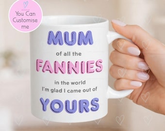 Rude Funny Mom Gift Mug – Mam / Mom / Mum of All the Fannies Mug – Cheeky Mother’s Day Gift, Adult Humor Mom Cup, Sarcastic Mum Mug