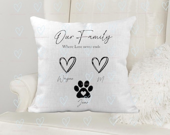 Personalised Family Cushion - Personalised Cushion - Personalised Gift - Family Cushion - Parent Gift - Family With Pet Cushion