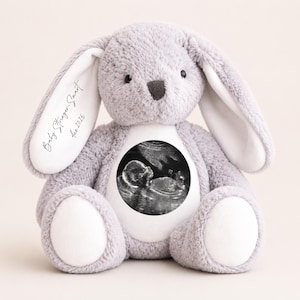Personalised Ultrasound Scan Bunny, Baby Scan Keepsake, Pregnancy Announcement Gift, New Baby Gift, Expectant Mum Gift