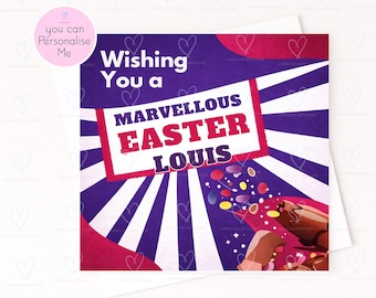 Personalised Easter Card, Funny Easter Card, Bold Easter Card, Custom Name Easter Card, Chocolate Easter Card, Unique Easter Greeting
