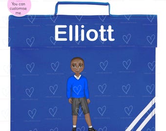 Personalised School Book Bag | Custom Kids Book Bag | School Reading Bag | Name Book Bag | Back to School Gift | Nursery Bag UK