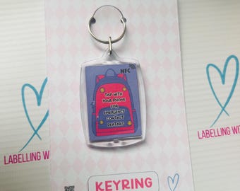 Personalized NFC Safety Keyring | Emergency Contact, Medical Info