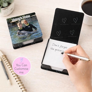 Personalised Memo Pad Holder With Photo | Custom Sticky Note Holder | Photo Note Block | Personalised Desk Notepad | Custom Office Gift