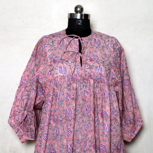 Hand Block Printed Cotton Midi Dress: Floral Summer Dress