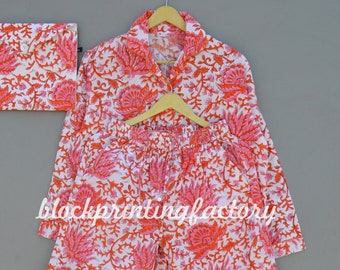 Hand Block Print Cotton Pajama Set: Soft Indian Sleepwear