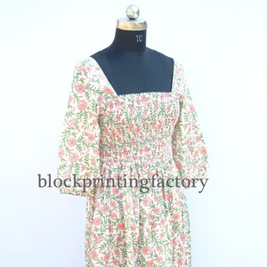 Handmade Block Print Cotton Dress: Indian Maxi Sundress