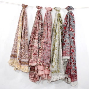 Block Printed Cotton Sarong: Indian Pareo Beach Cover-Up