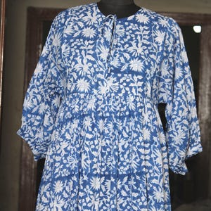 Hand Block Print Cotton Maxi Dress: Indian Summer Gown