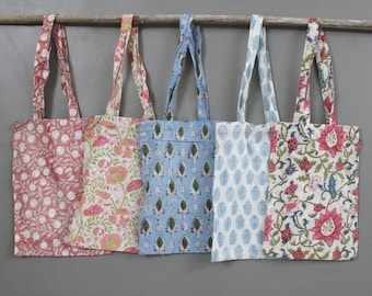 Cotton Hand Block Print Marketing Bags,Shoulder Bags , Block Print Fabric Bag , Hand Carry Bag , Multi Color and Design Assorted .