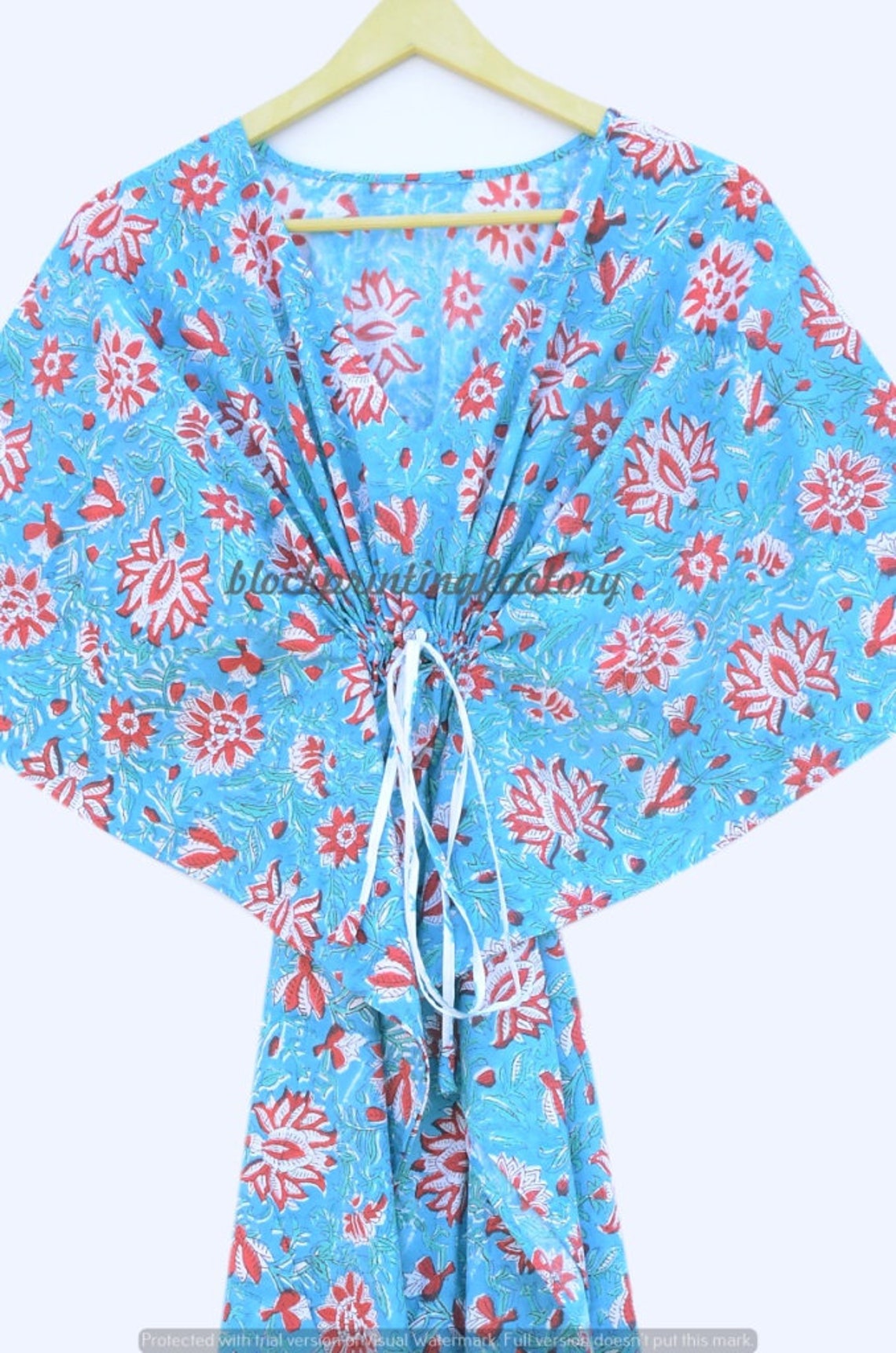 Women Dress Long Caftan Dress Beach Cover Up Cotton Maxi Etsy