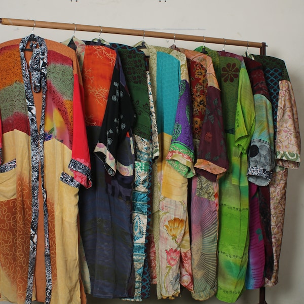 Vintage Recycled Sari Kimono