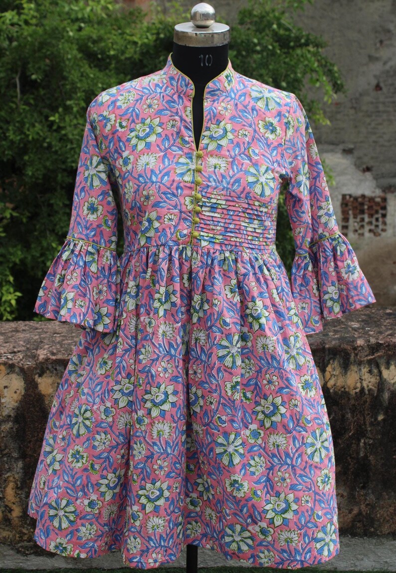cotton dress,
handmade dress,
block print dress,
floral printed dress,
Personalized gift,
casual gift,
summer wear dress.