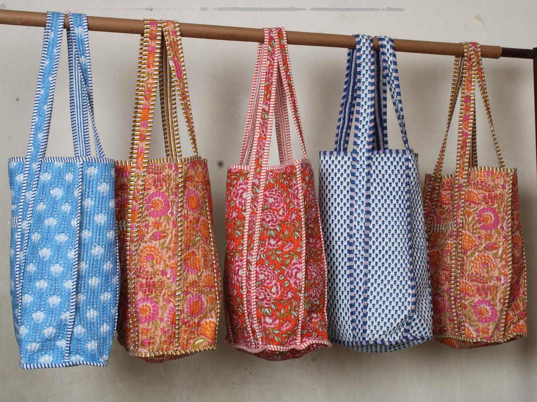 インド　キルティングトート　大　エスニック インド キルティングトート 大 エスニック