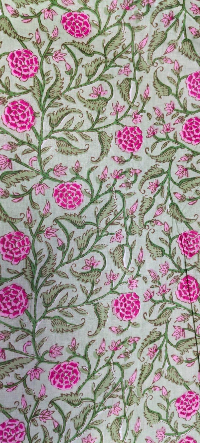 Hand Block Printed Cotton Sundress: Floral Indian Summer Dress Pattern 6