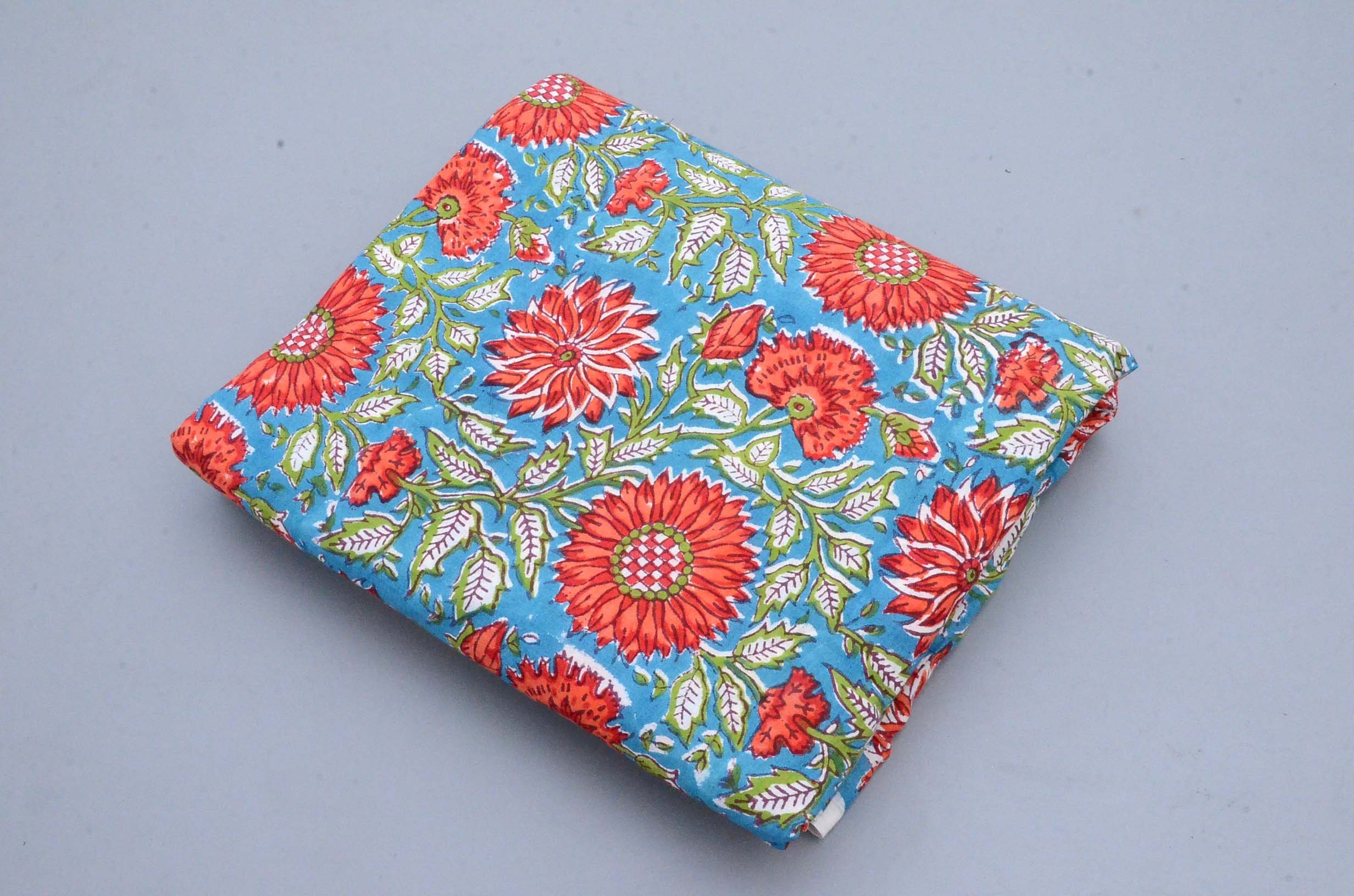 block print cotton dress material Premium Multicolor Floral Hand Block Printed Cotton Fabric Crafted From Authentic Jaipuri Mulmul Voile Soft Breathable Dress