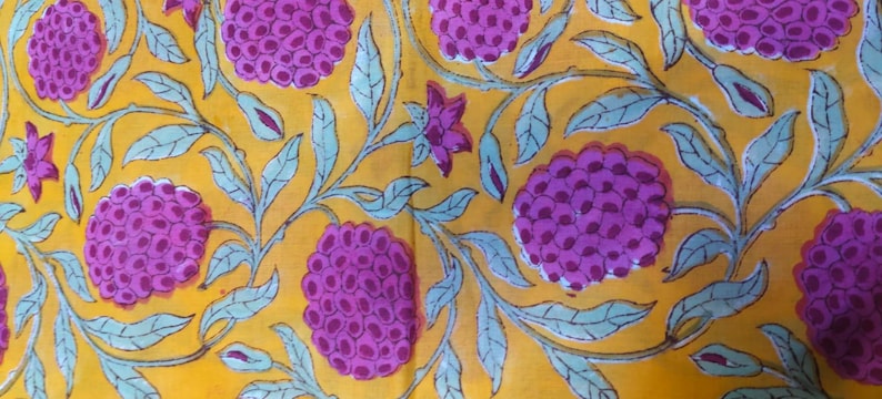 Hand Block Printed Cotton Sundress: Floral Indian Summer Dress Pattern 4