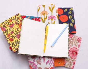 Block Print Cotton Journal: Handmade Indian Diary, Travel Notebook.
